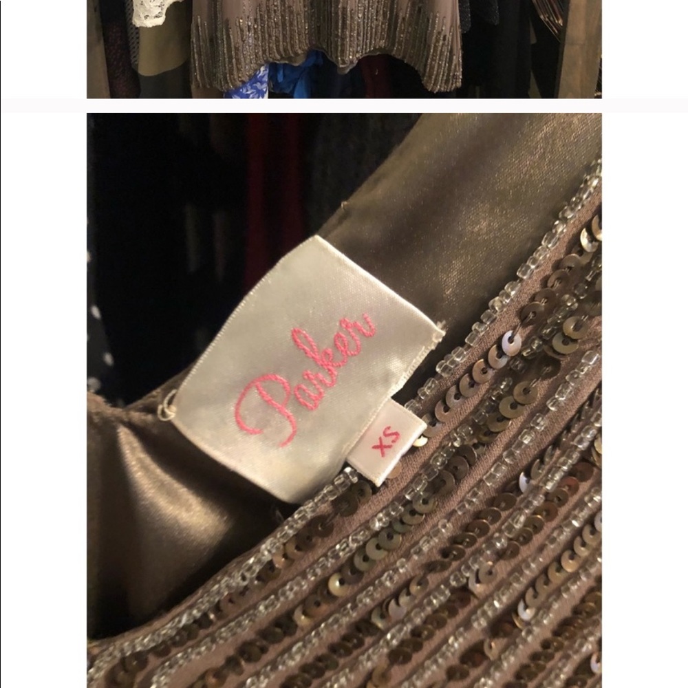 Parker Taupe Sequin Dress